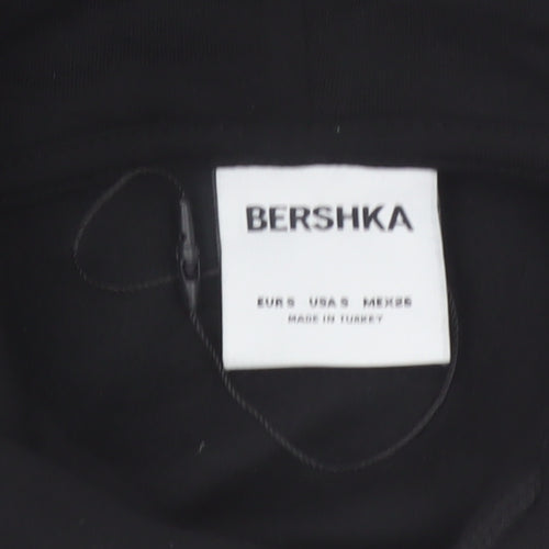 Bershka Men’s Black Anime Graphic Pullover Hoodie Size S