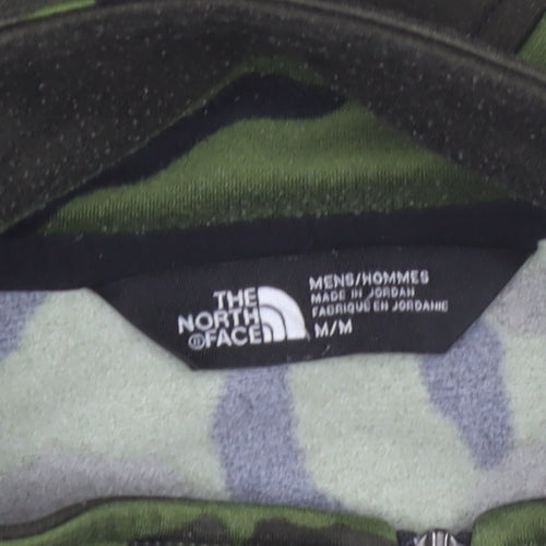 The North Face Men's Green Camo 1/4 Zip Fleece Sweatshirt M