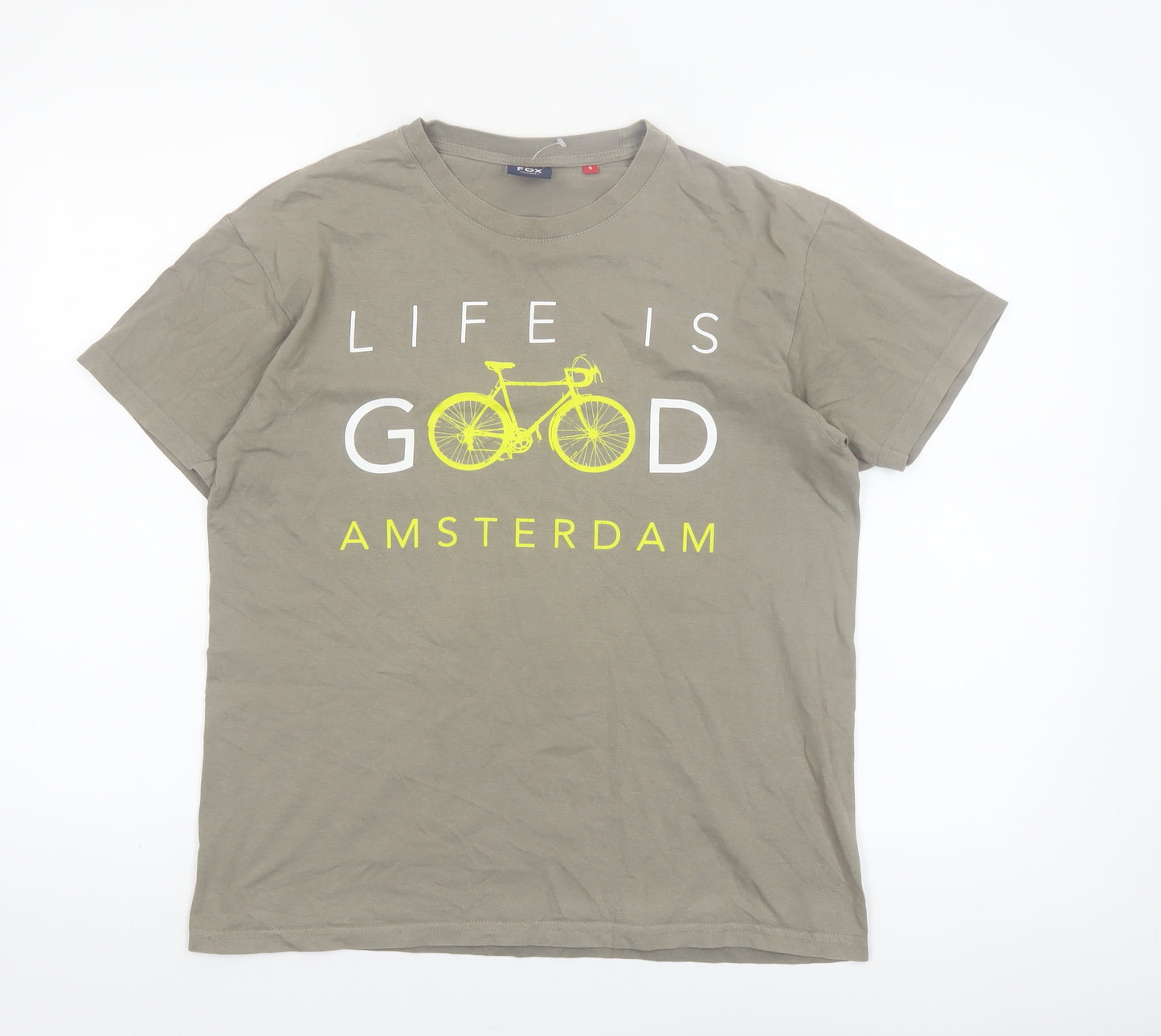 Fox Originals Men's Grey Graphic City Bike T-Shirt Size S