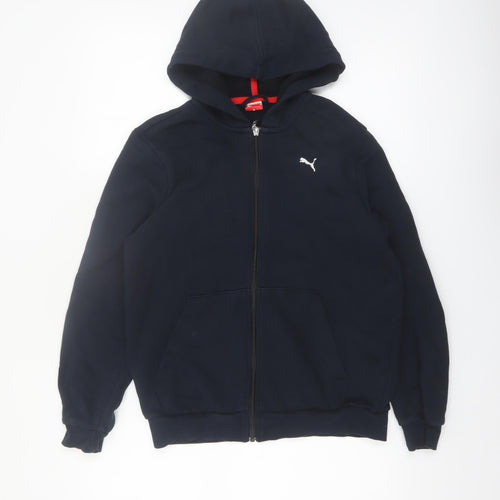 Puma Women’s Black Full Zip Hoodie UK 14 Cotton Blend Casual