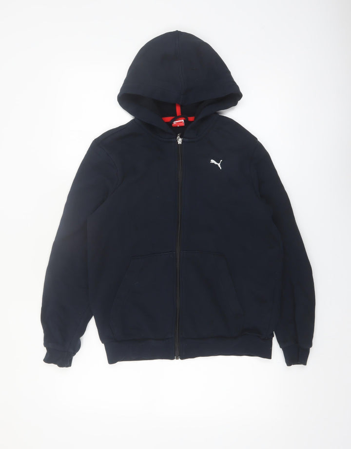 Puma Women’s Black Full Zip Hoodie UK 14 Cotton Blend Casual