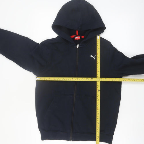 Puma Women’s Black Full Zip Hoodie UK 14 Cotton Blend Casual
