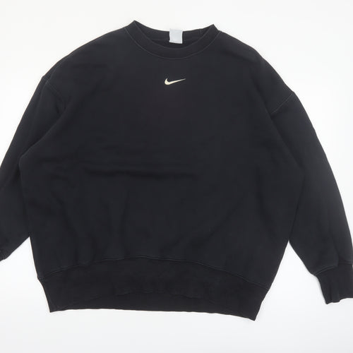 Nike Men Black Crew Neck Pullover Sweatshirt Size L
