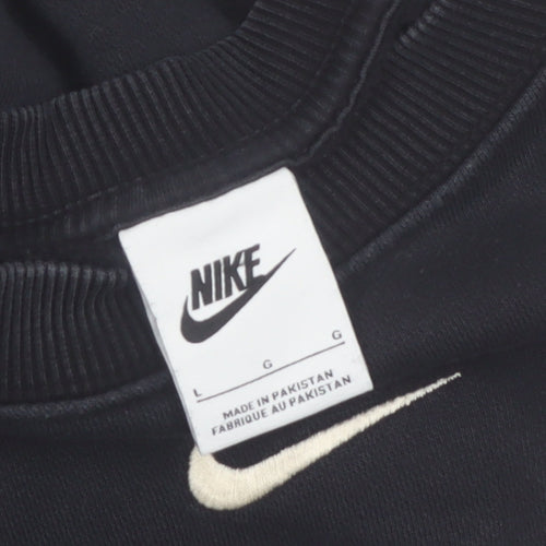 Nike Men Black Crew Neck Pullover Sweatshirt Size L
