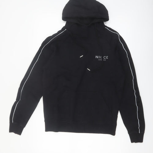 Nicce London Men's Black Small Pullover Hoodie with Logo