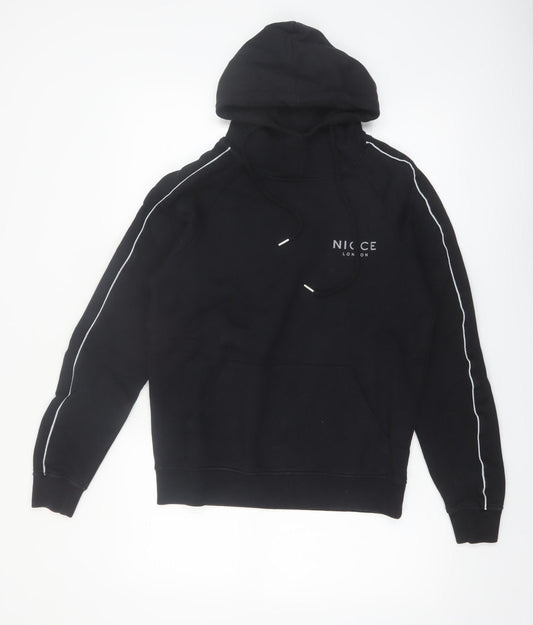 Nicce London Men's Black Small Pullover Hoodie with Logo