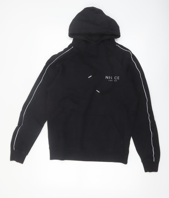 Nicce London Men's Black Small Pullover Hoodie with Logo