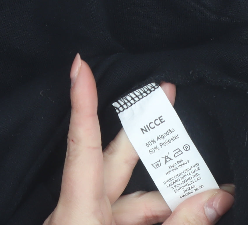 Nicce London Men's Black Small Pullover Hoodie with Logo