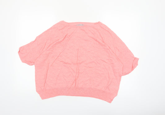 Oliver Bonas Women’s Pink Knit Short Sleeve Pullover Jumper Size 8