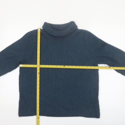 Monsoon Women's Blue Roll Neck Chunky Knit Jumper Size 18