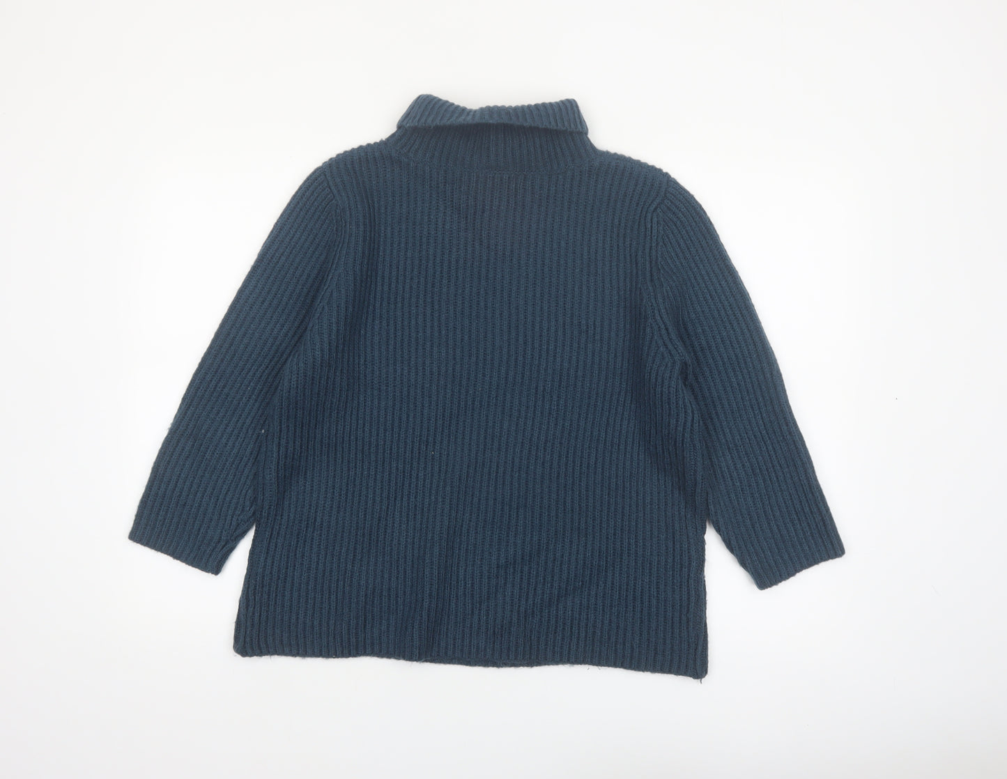 Monsoon Women's Blue Roll Neck Chunky Knit Jumper Size 18