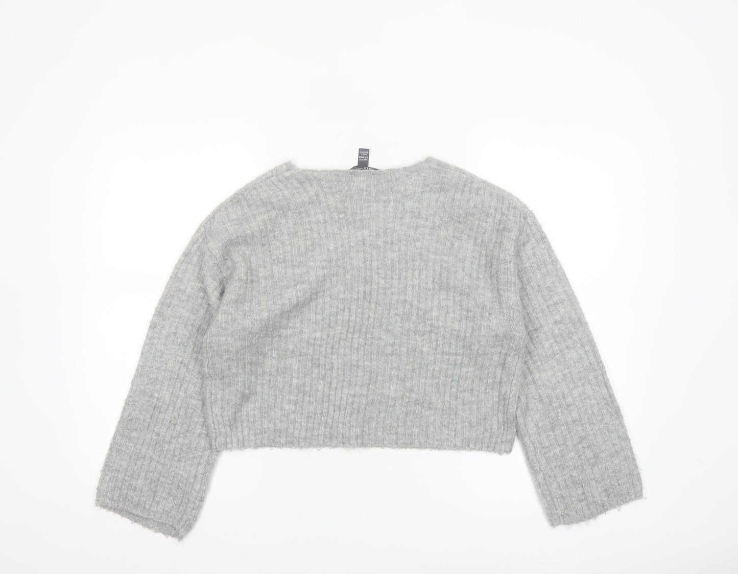New Look Girls Grey V-Neck Cropped Pullover Jumper Size 12-13 Years