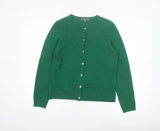 Laura Ashley Women Green Wool Blend Long Sleeve Cardigan UK 12