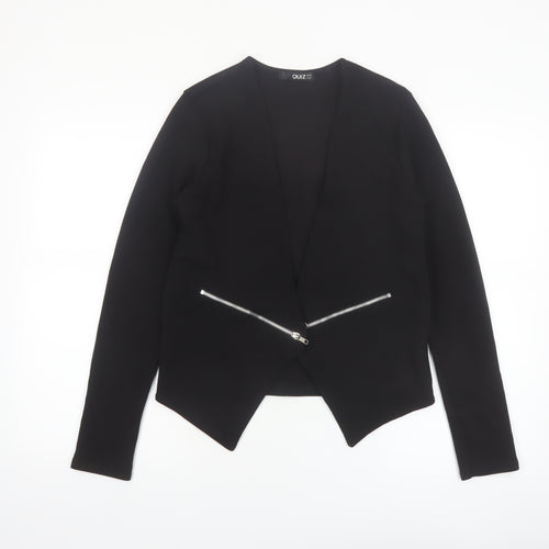 Quiz Women’s Black Zip Detail Slim Fit Blazer Jacket Size 10
