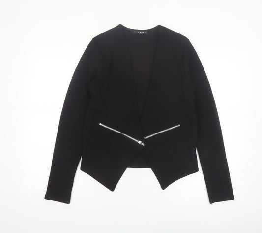 Quiz Women’s Black Zip Detail Slim Fit Blazer Jacket Size 10