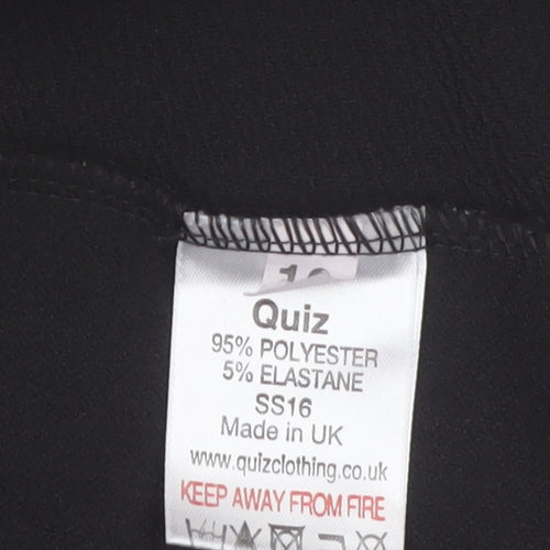 Quiz Women’s Black Zip Detail Slim Fit Blazer Jacket Size 10