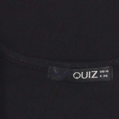 Quiz Women’s Black Zip Detail Slim Fit Blazer Jacket Size 10