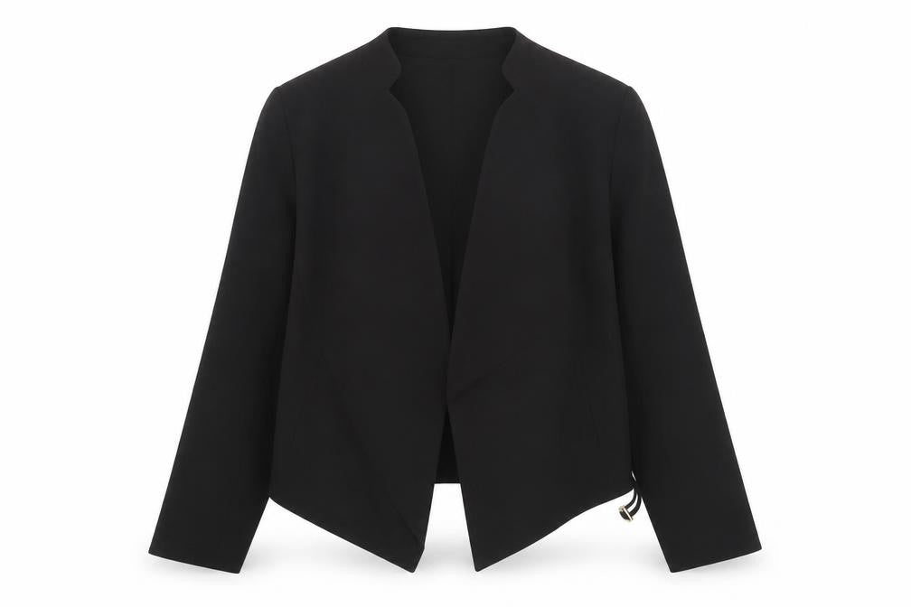 Front view of Primark Women’s Black, size UK 8, Open Front Blazer Jacket