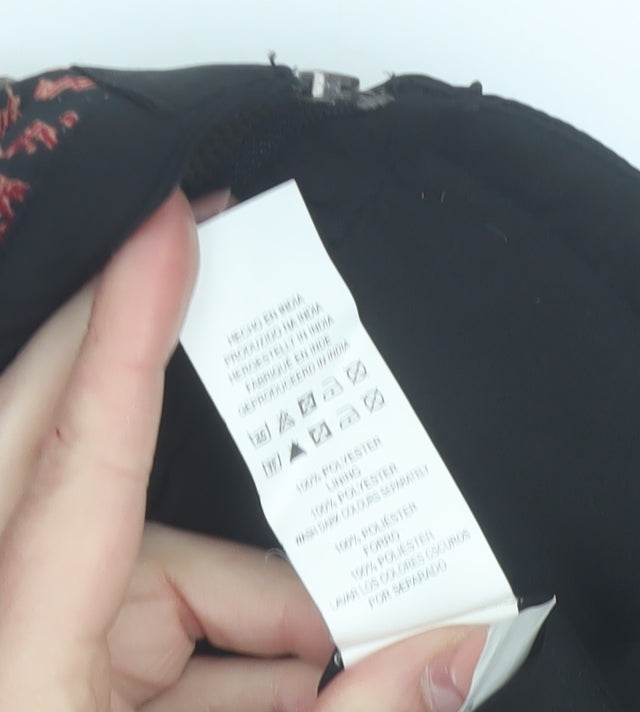 Atmosphere Womens Red Black Geometric Bomber Jacket Size 10
