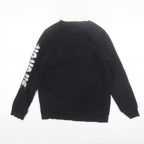Next Boys Black Reindeer Graphic Pullover Sweatshirt 9 Years