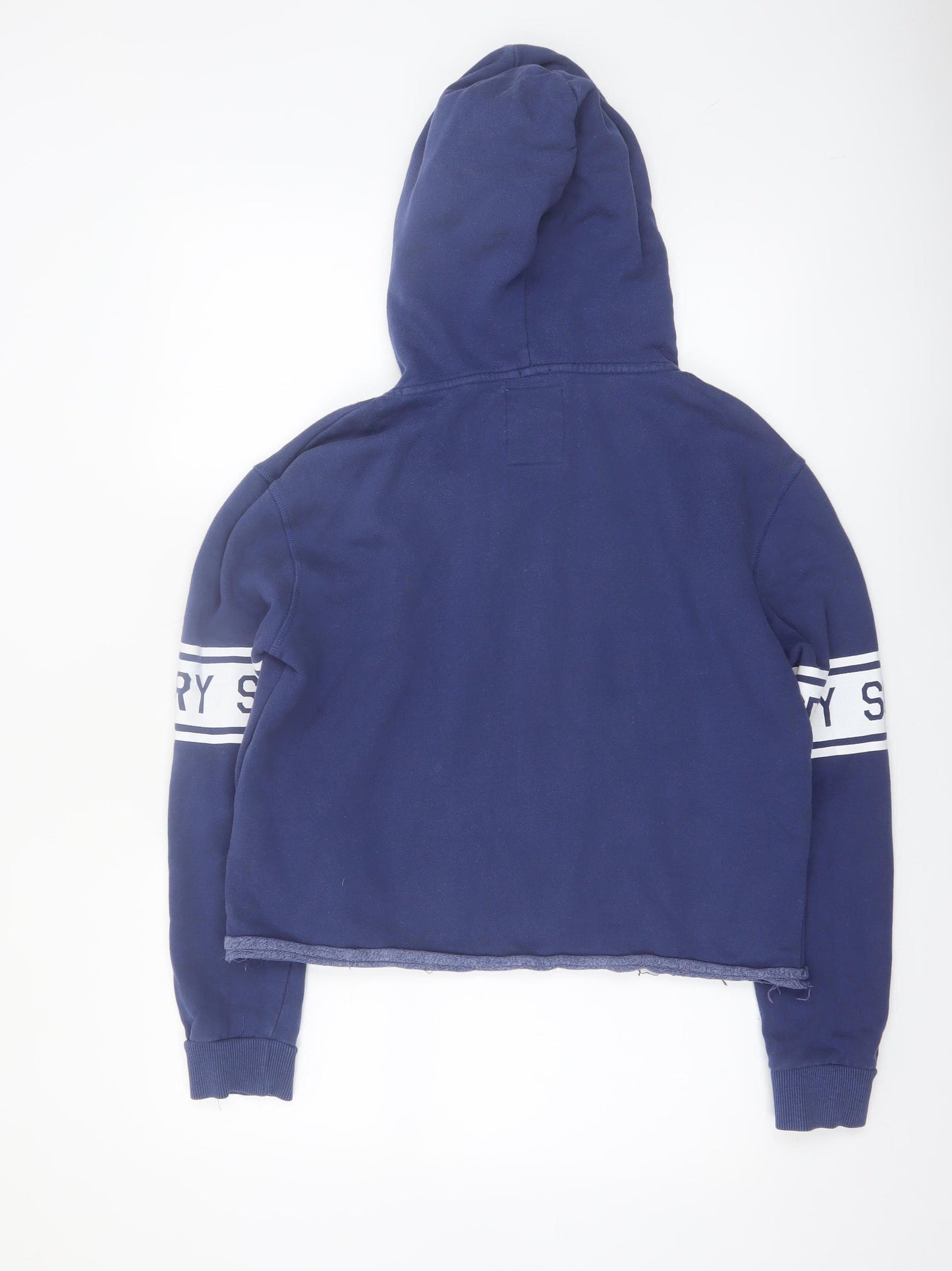 Superdry Women Blue Medium Pullover Hoodie with Logo Print