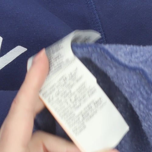Superdry Women Blue Medium Pullover Hoodie with Logo Print