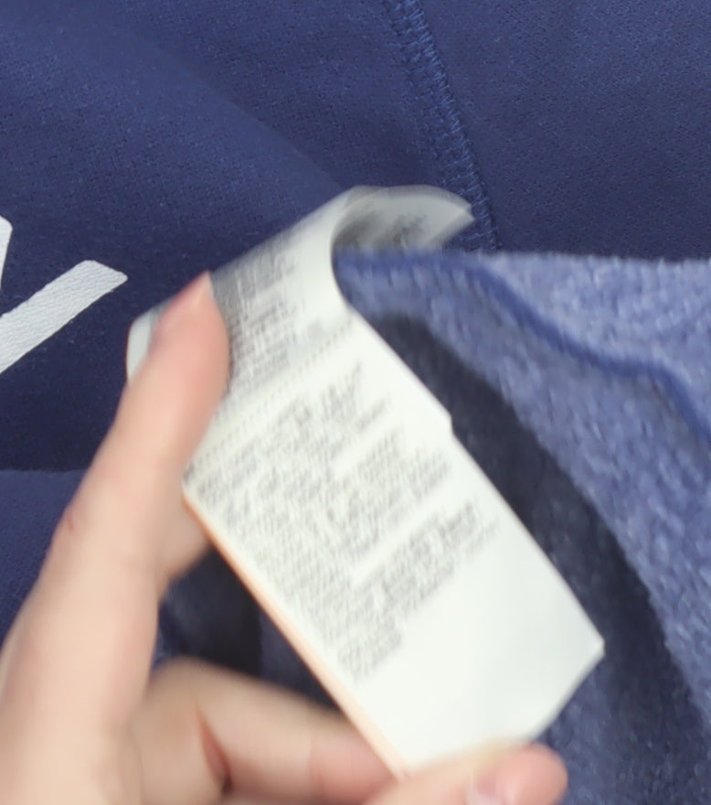 Superdry Women Blue Medium Pullover Hoodie with Logo Print