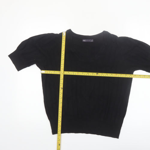 Marks and Spencer Women’s Black Size 16 Short Sleeve Knit Jumper