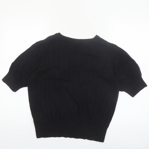 Marks and Spencer Women’s Black Size 16 Short Sleeve Knit Jumper