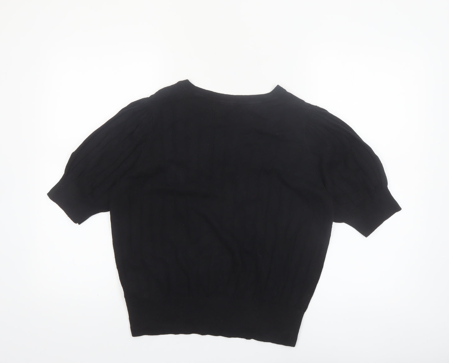 Marks and Spencer Women’s Black Size 16 Short Sleeve Knit Jumper