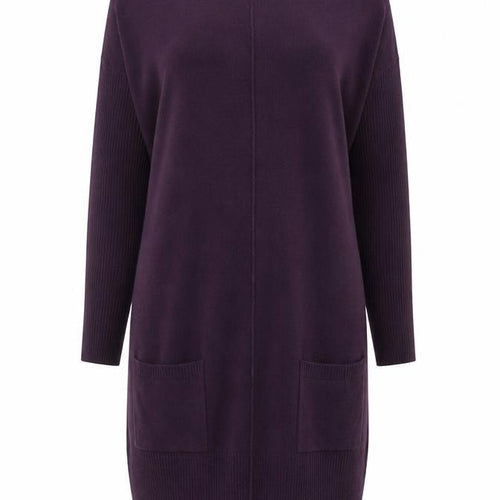 Dorothy Perkins Women Purple Size 12 Long Sleeve Knit Jumper Dress