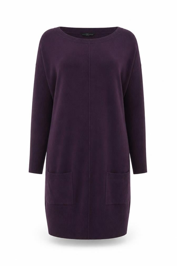 Dorothy Perkins Women Purple Size 12 Long Sleeve Knit Jumper Dress