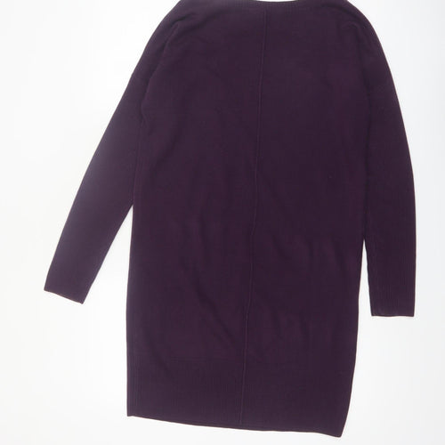Dorothy Perkins Women Purple Size 12 Long Sleeve Knit Jumper Dress