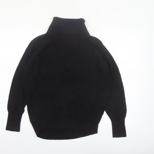 GAP Womens Black XS Roll Neck Merino Wool Jumper