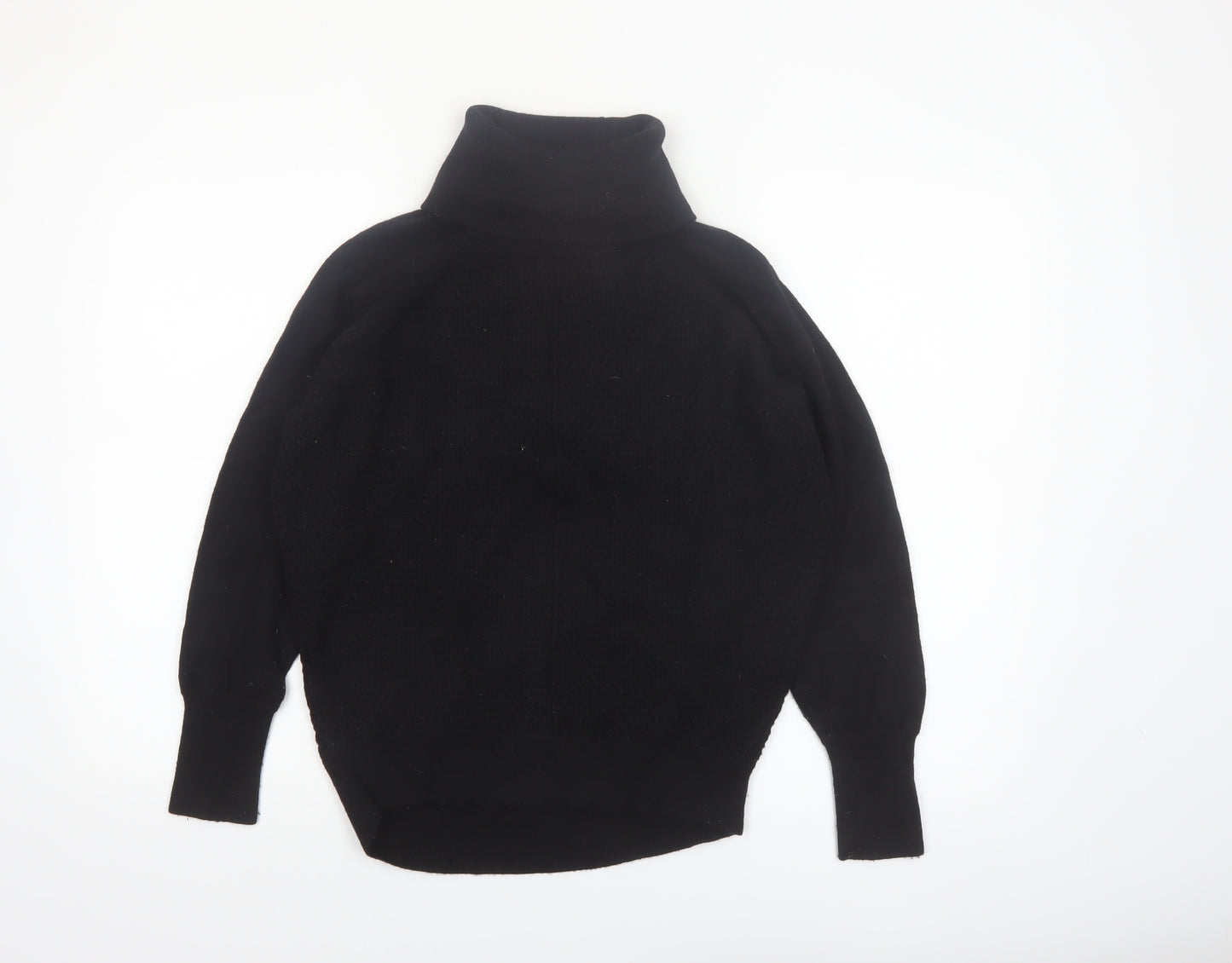 GAP Womens Black XS Roll Neck Merino Wool Jumper
