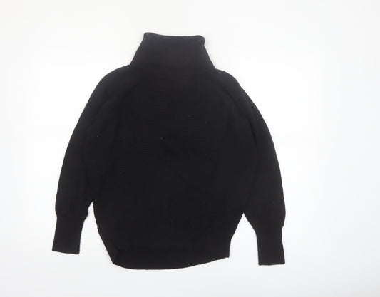 GAP Womens Black XS Roll Neck Merino Wool Jumper