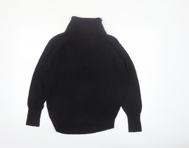 GAP Womens Black XS Roll Neck Merino Wool Jumper