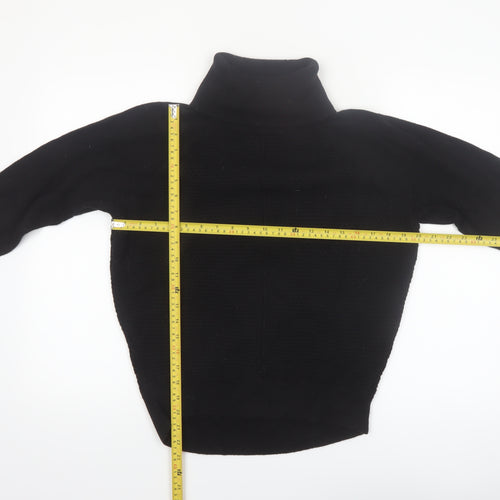 GAP Womens Black XS Roll Neck Merino Wool Jumper