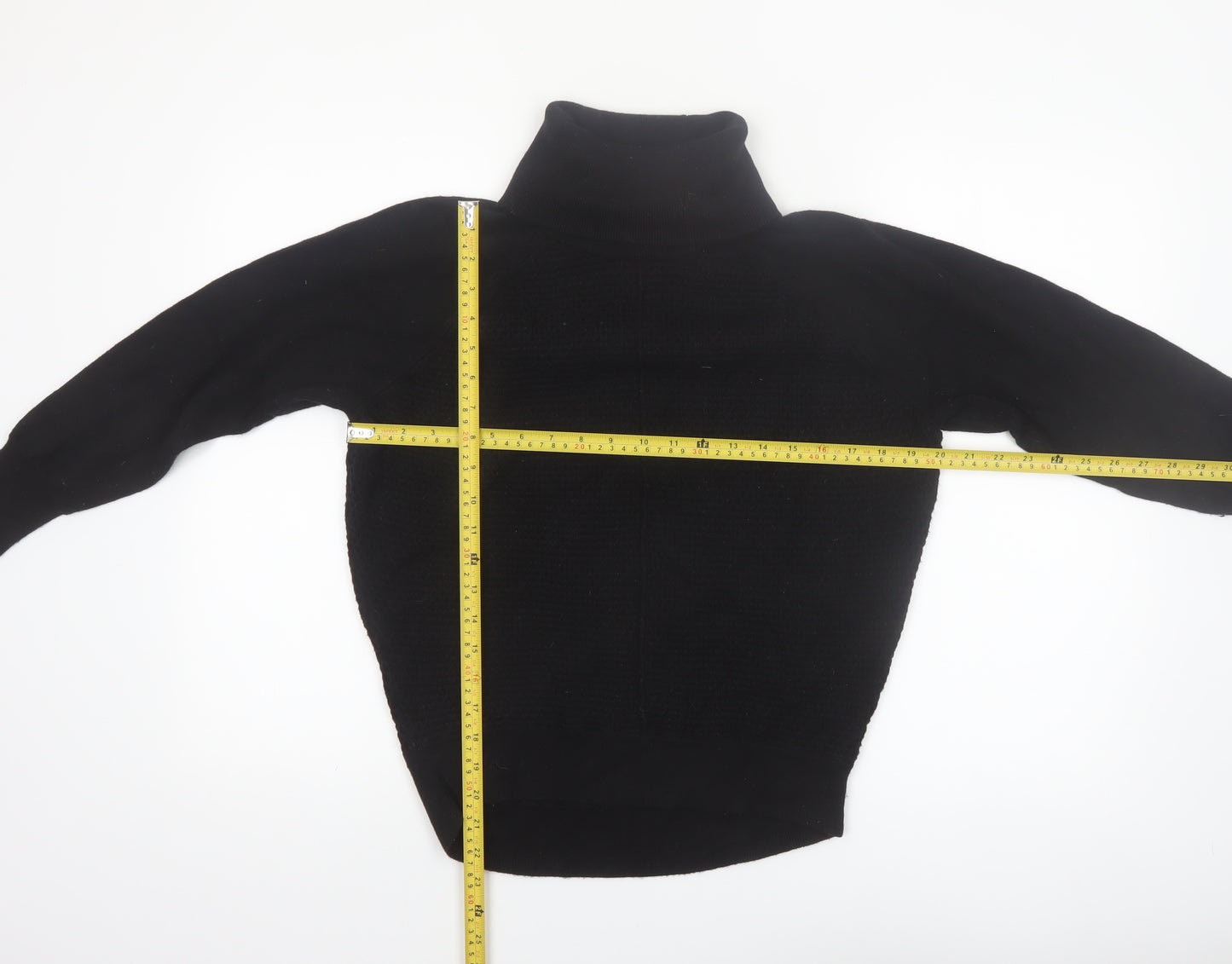 GAP Womens Black XS Roll Neck Merino Wool Jumper