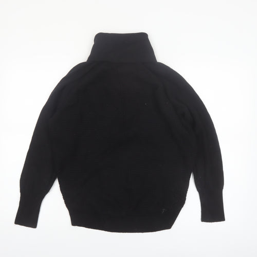 GAP Womens Black XS Roll Neck Merino Wool Jumper