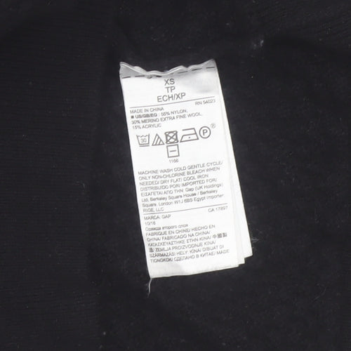 GAP Womens Black XS Roll Neck Merino Wool Jumper