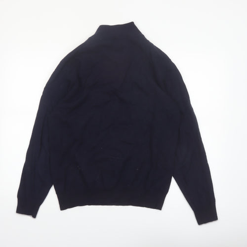 Boggi Milano Men's Blue Cashmere Blend 1/2 Zip Jumper M