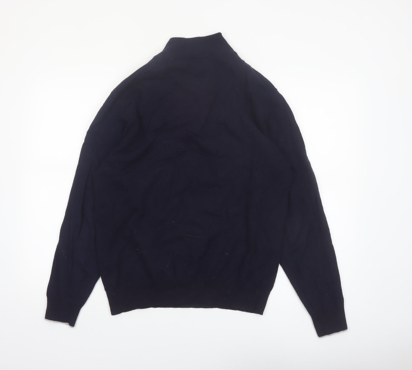 Boggi Milano Men's Blue Cashmere Blend 1/2 Zip Jumper M