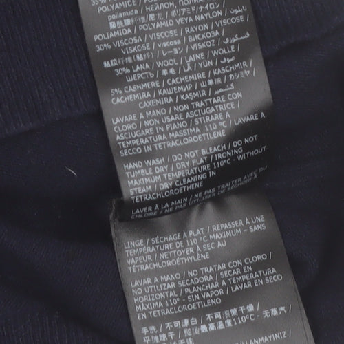 Boggi Milano Men's Blue Cashmere Blend 1/2 Zip Jumper M