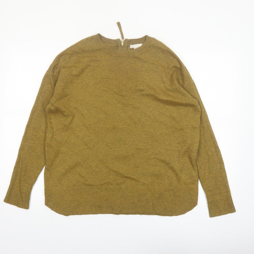 H&M Women Brown Wool Blend Crew Neck Pullover Jumper Size 8
