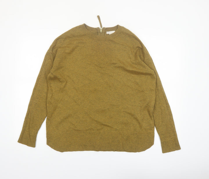 H&M Women Brown Wool Blend Crew Neck Pullover Jumper Size 8
