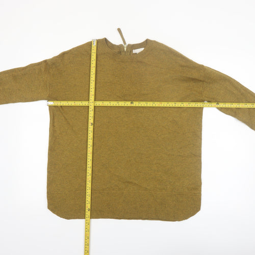 H&M Women Brown Wool Blend Crew Neck Pullover Jumper Size 8