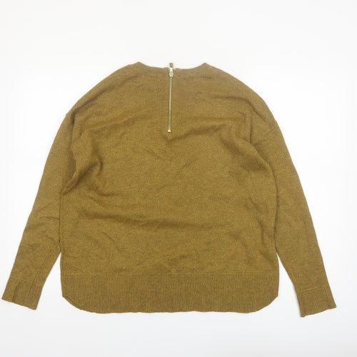 H&M Women Brown Wool Blend Crew Neck Pullover Jumper Size 8