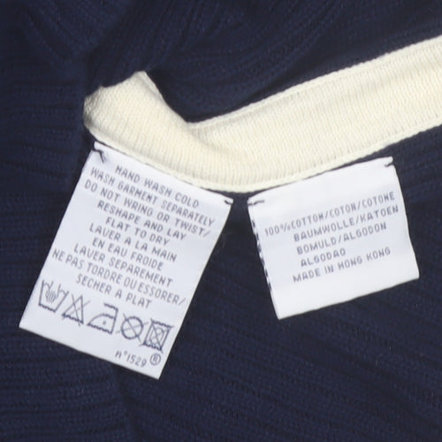 Ralph Lauren Polo Sport Womens Blue Roll Neck Ribbed Jumper Size L