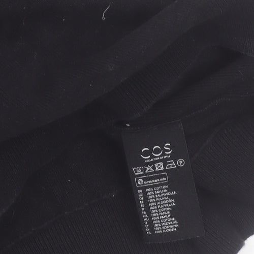 COS Men's Black Cotton Short Sleeve Polo Shirt Size S